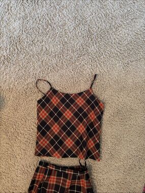 Burberry Black Red Beige Plaid Spaghetti Strap Dress